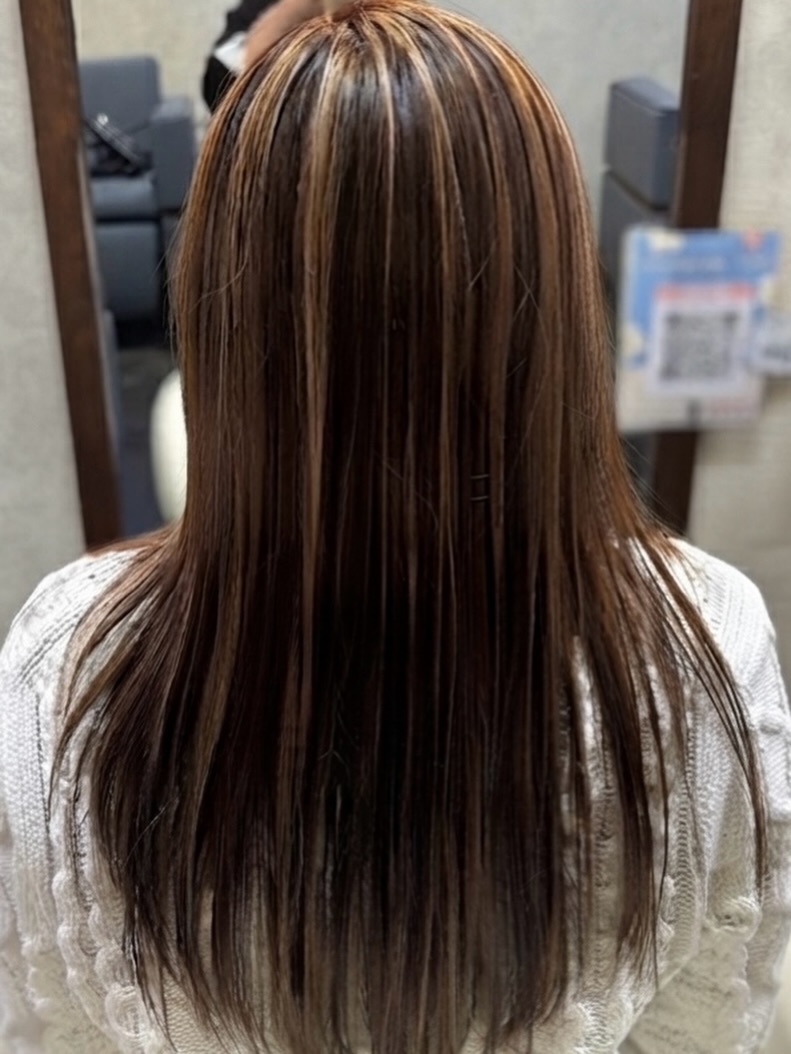 ハイライトで立体感を演出 | 大阪市東住吉区でヘアケアにこだわるならRe/ortho the beauty salon